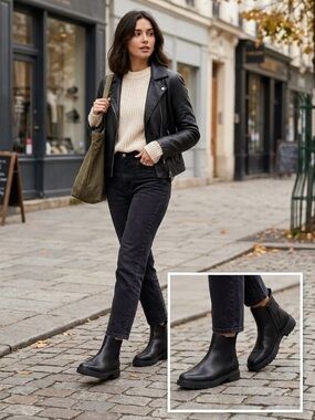 Time and Tru Black Chelsea Rain Boots